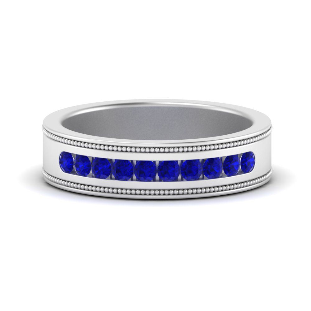 Flat Milgrain Mens Promise Band Fascinating Diamonds