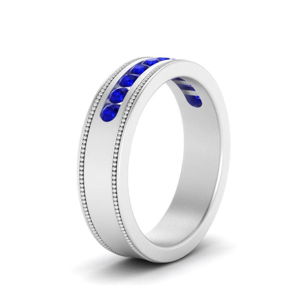 Flat Milgrain Mens Promise Band Fascinating Diamonds