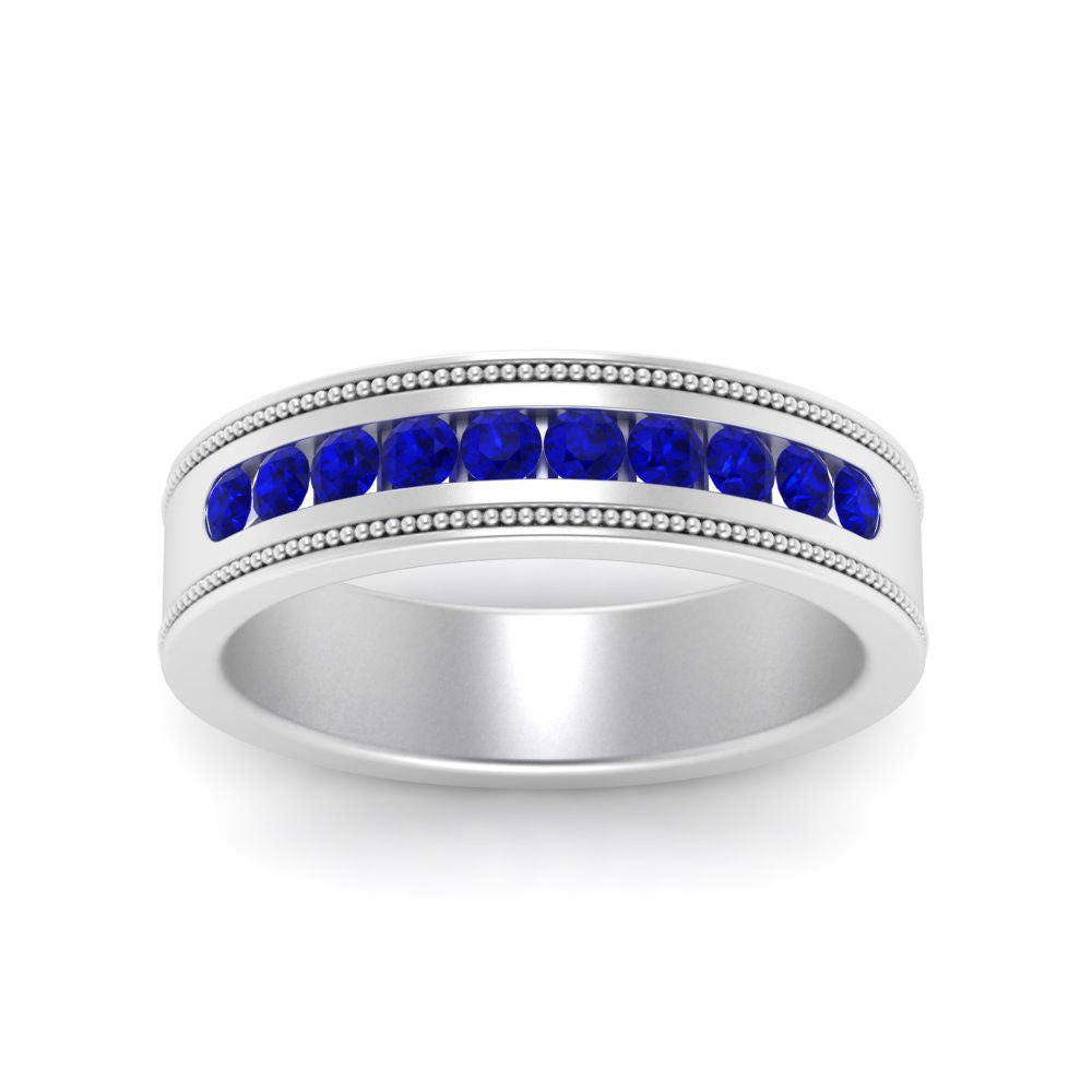 Flat Milgrain Mens Promise Band Fascinating Diamonds