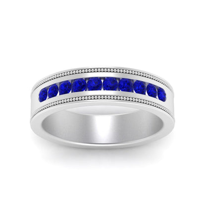 Flat Milgrain Mens Promise Band Fascinating Diamonds