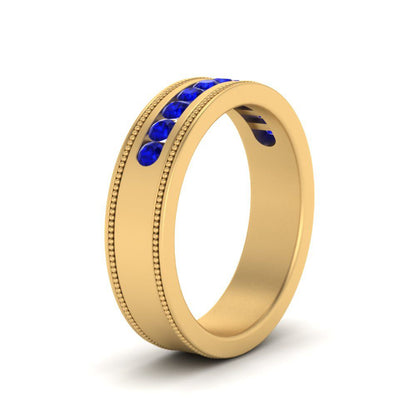 Flat Milgrain Mens Promise Band Fascinating Diamonds