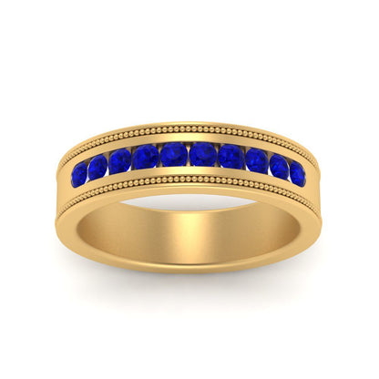 Flat Milgrain Mens Promise Band Fascinating Diamonds
