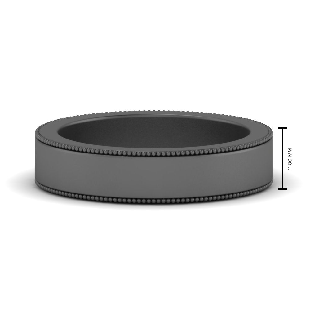 Flat Milgrain Mens Wedding Band Fascinating Diamonds
