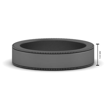 Flat Milgrain Mens Wedding Band Fascinating Diamonds