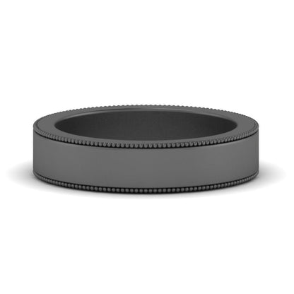Flat Milgrain Mens Wedding Band Fascinating Diamonds