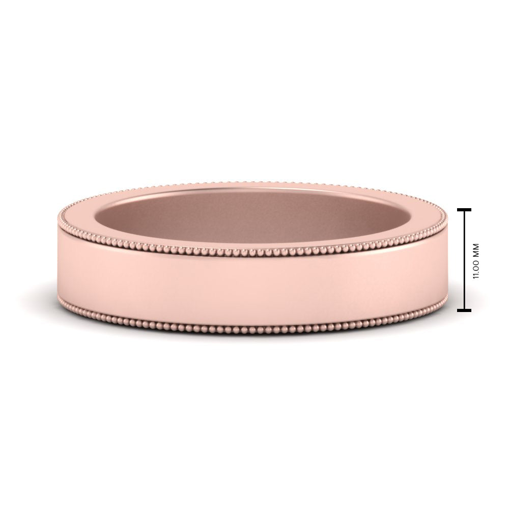 Flat Milgrain Mens Wedding Band Fascinating Diamonds
