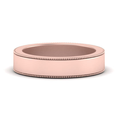 Flat Milgrain Mens Wedding Band Fascinating Diamonds