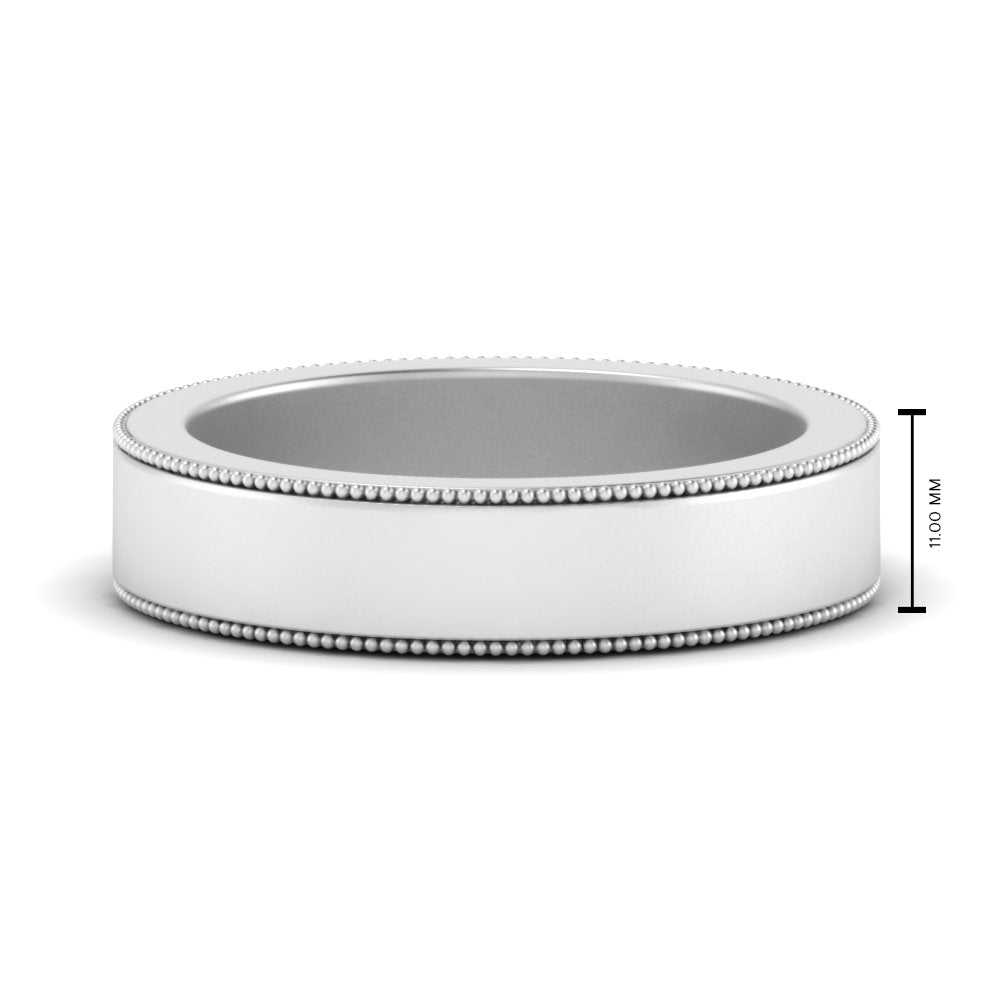 Flat Milgrain Mens Wedding Band Fascinating Diamonds
