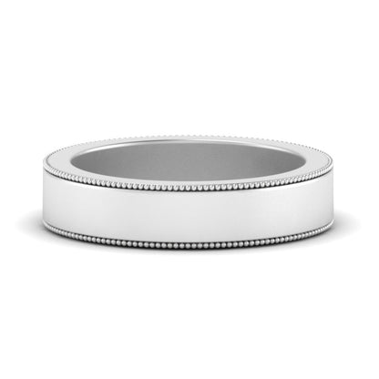 Flat Milgrain Mens Wedding Band Fascinating Diamonds