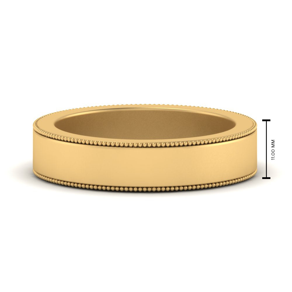 Flat Milgrain Mens Wedding Band Fascinating Diamonds