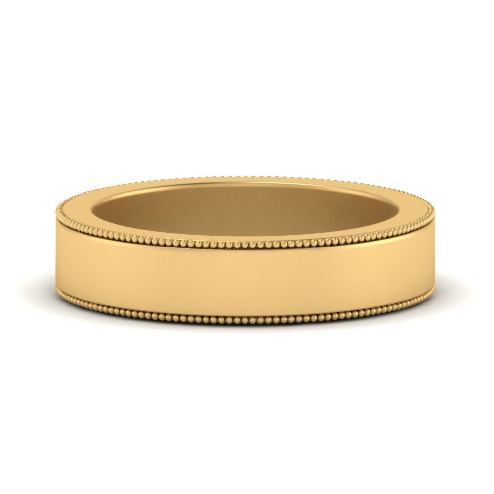 Flat Milgrain Mens Wedding Band Fascinating Diamonds