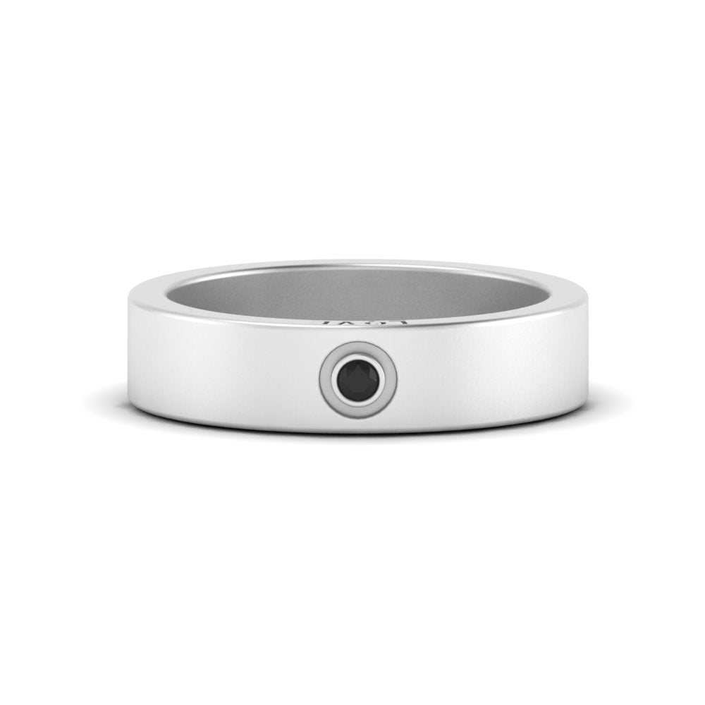 Flat Single Stone Mens Band Engraved Fascinating Diamonds