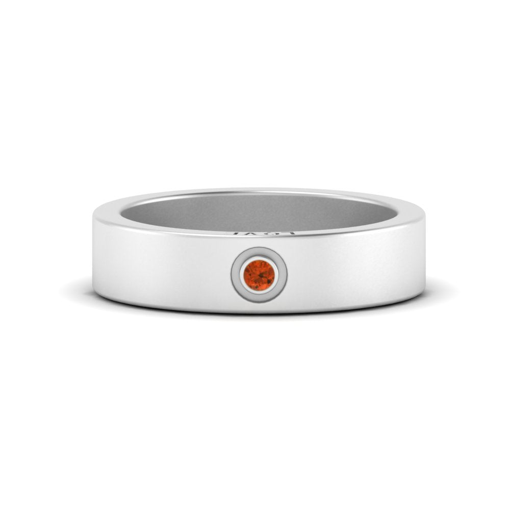 Flat Single Stone Mens Band Engraved Fascinating Diamonds