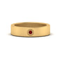 Flat Single Stone Mens Band Engraved Fascinating Diamonds