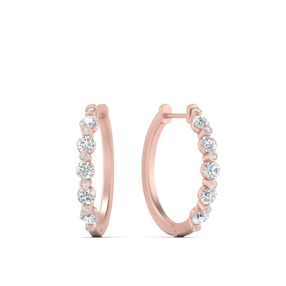 Floating Bezel Diamond Huggie Earring Fascinating Diamonds