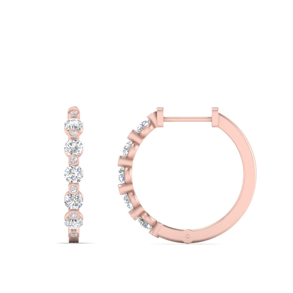 Floating Bezel Diamond Huggie Earring Fascinating Diamonds