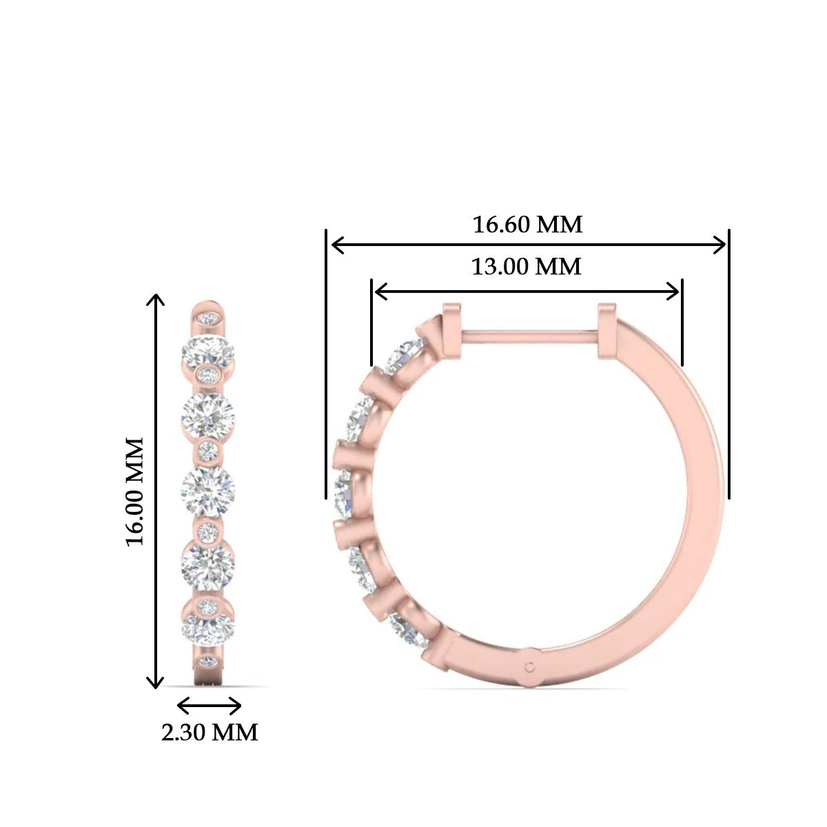 Floating Bezel Diamond Huggie Earring Fascinating Diamonds