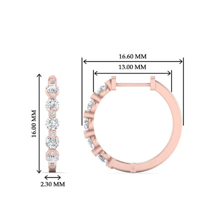 Floating Bezel Diamond Huggie Earring Fascinating Diamonds