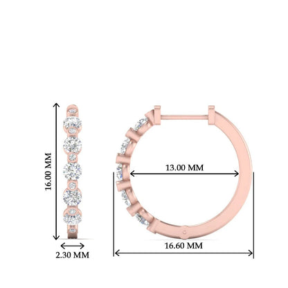 Floating Bezel Diamond Huggie Earring Fascinating Diamonds