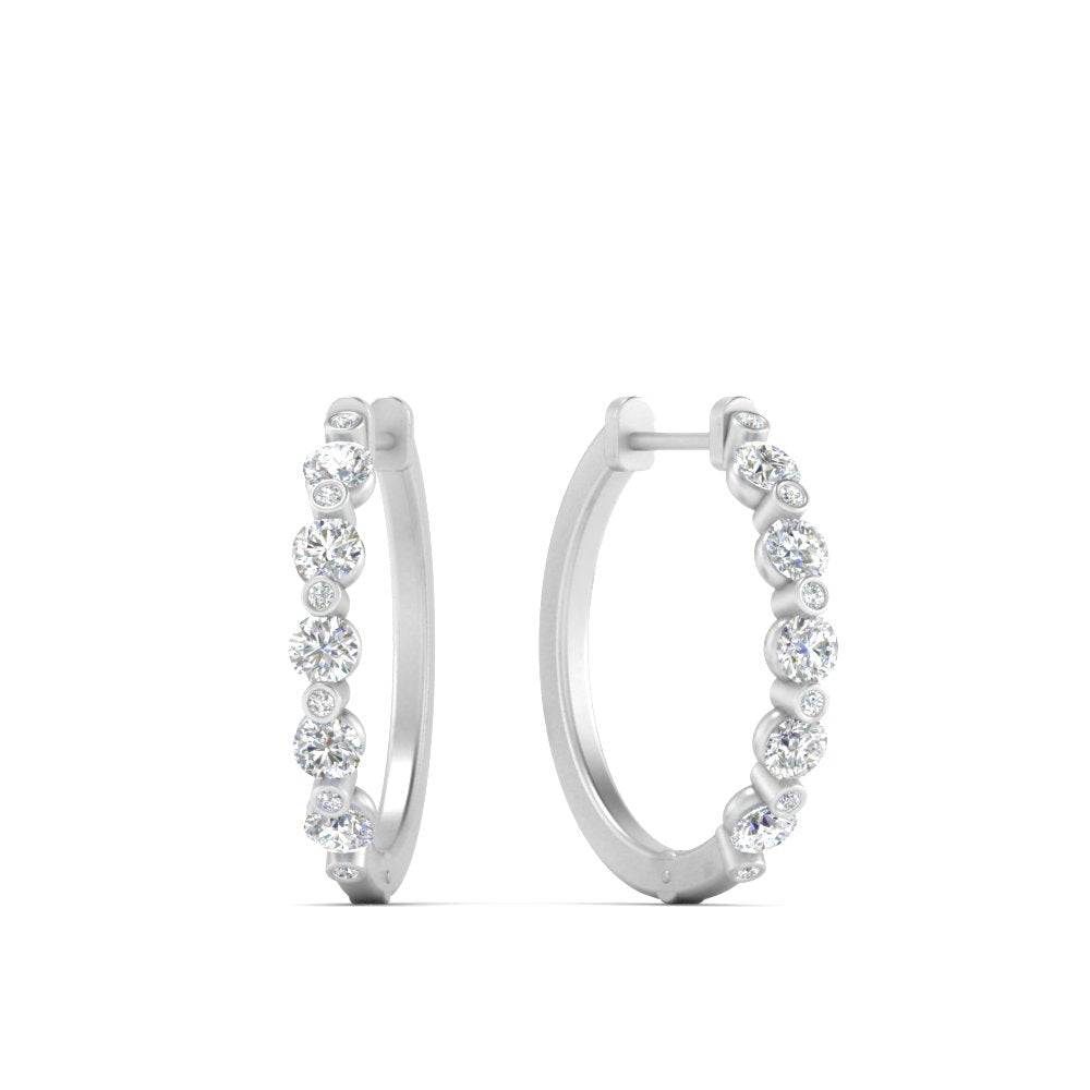 Floating Bezel Diamond Huggie Earring Fascinating Diamonds