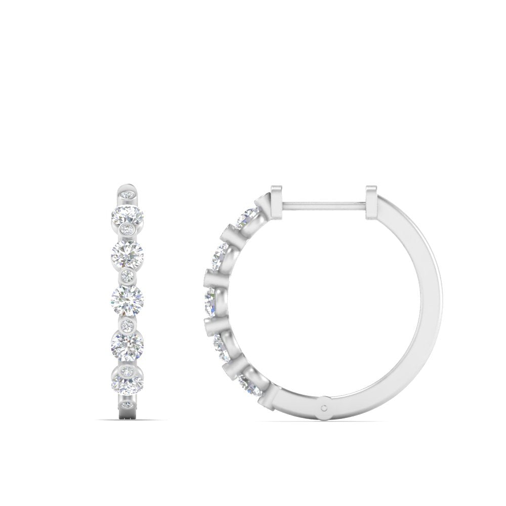 Floating Bezel Diamond Huggie Earring Fascinating Diamonds
