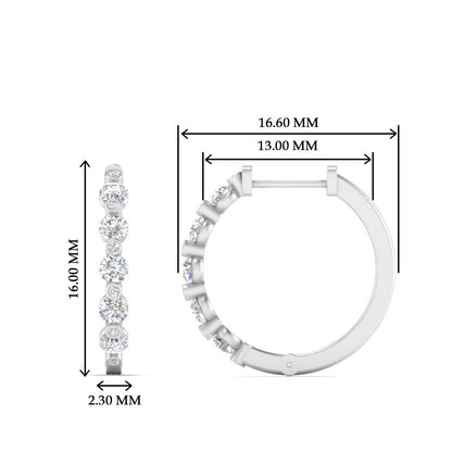 Floating Bezel Diamond Huggie Earring Fascinating Diamonds