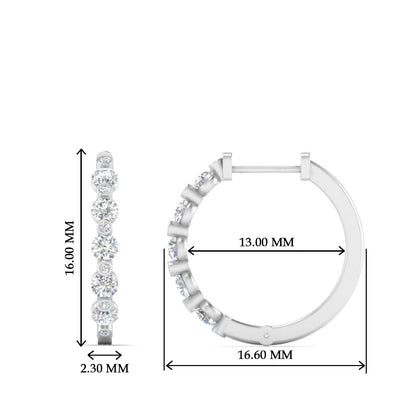 Floating Bezel Diamond Huggie Earring Fascinating Diamonds