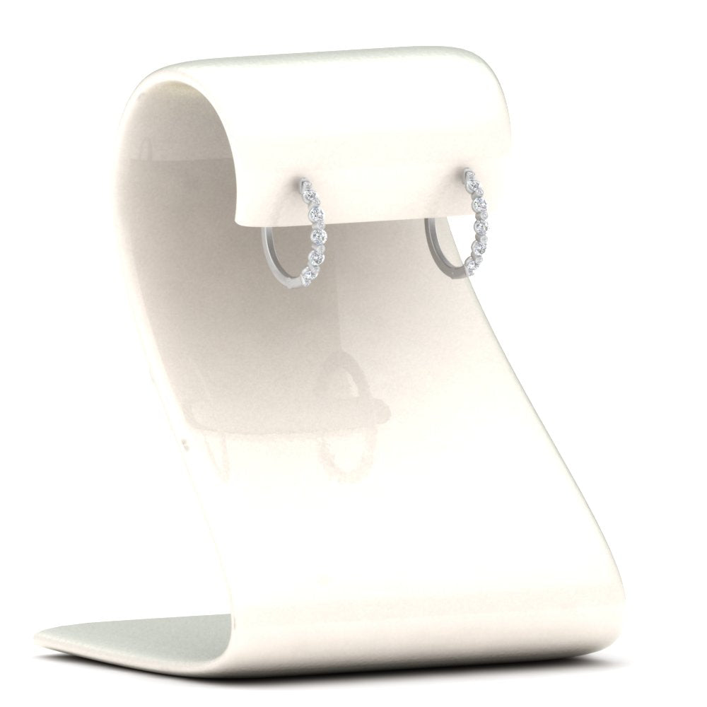 Floating Bezel Diamond Huggie Earring Fascinating Diamonds