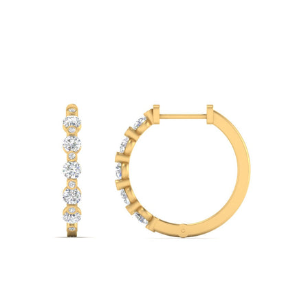 Floating Bezel Diamond Huggie Earring Fascinating Diamonds
