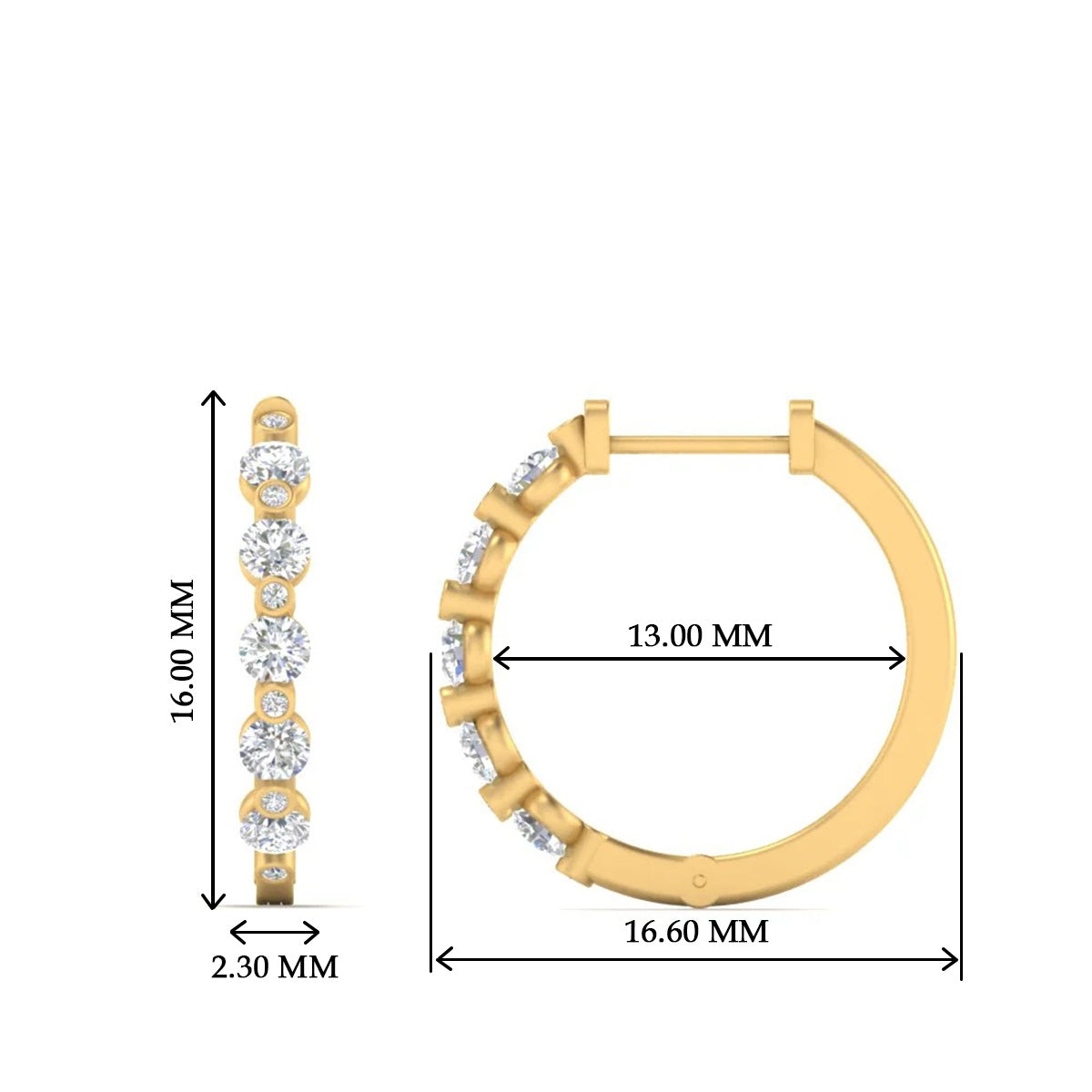 Floating Bezel Diamond Huggie Earring Fascinating Diamonds