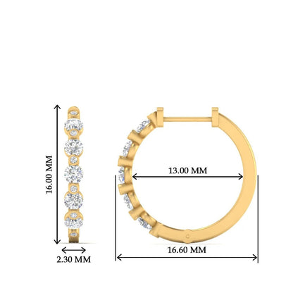 Floating Bezel Diamond Huggie Earring Fascinating Diamonds