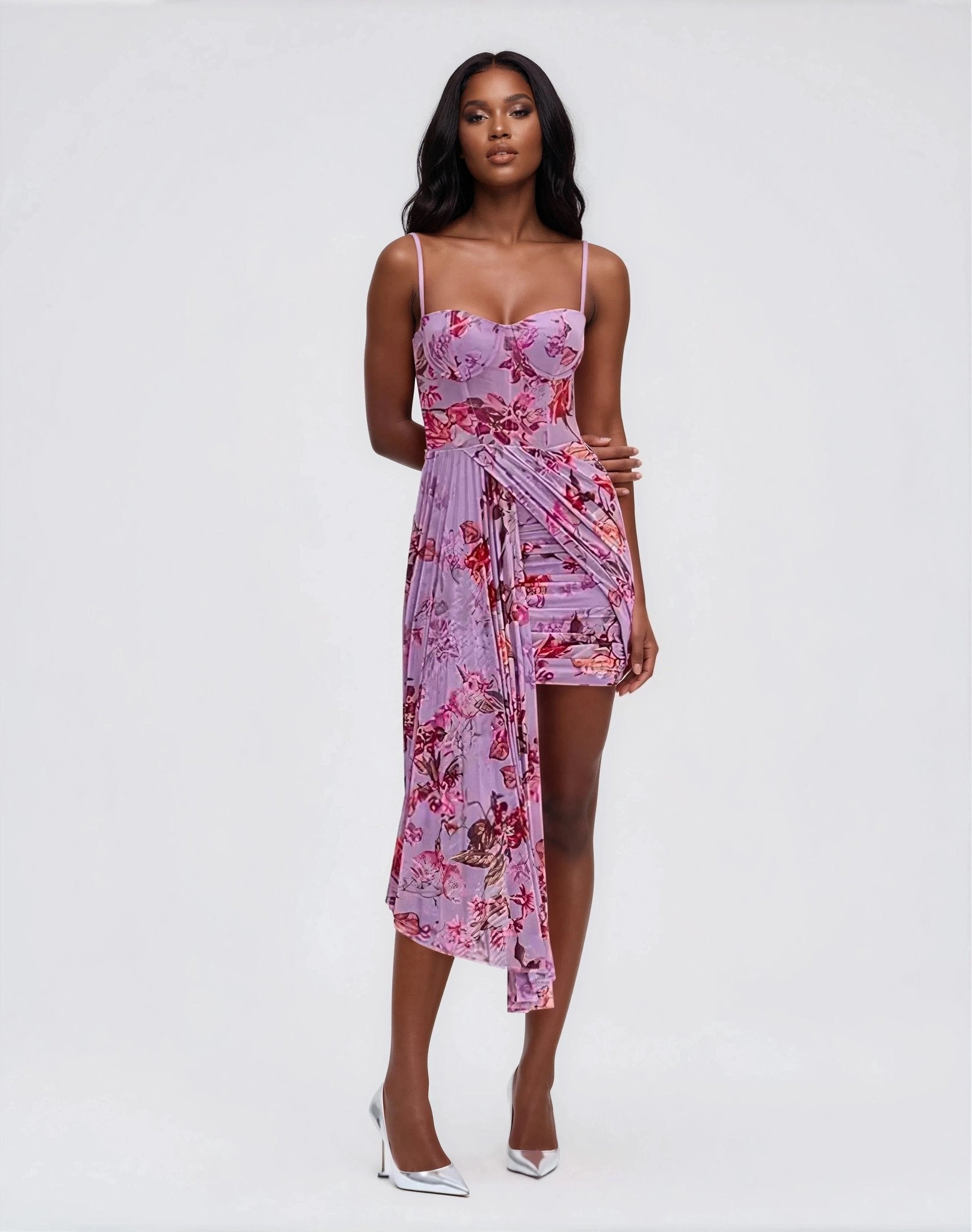 Floral Haze Bustier Mini Dress – Violet XO, Tina