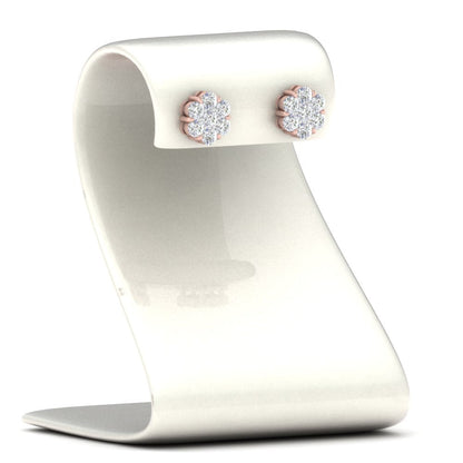 0.75 Carat 7 Stone Flower Diamond Earring Fascinating Diamonds