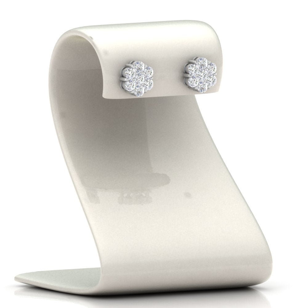 0.75 Carat 7 Stone Flower Diamond Earring Fascinating Diamonds