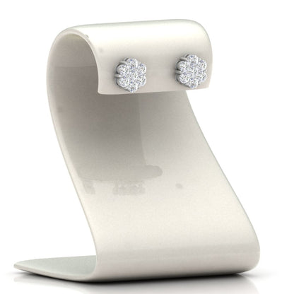 0.75 Carat 7 Stone Flower Diamond Earring Fascinating Diamonds