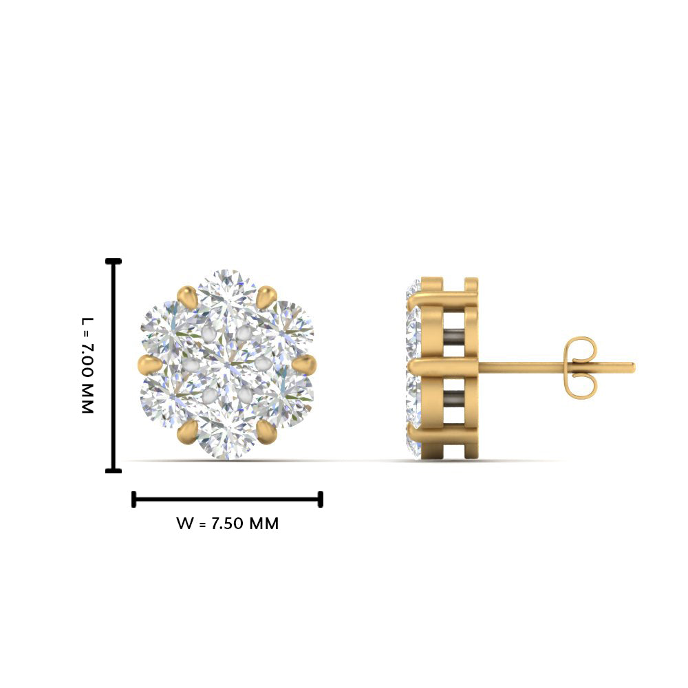 0.75 Carat 7 Stone Flower Diamond Earring Fascinating Diamonds