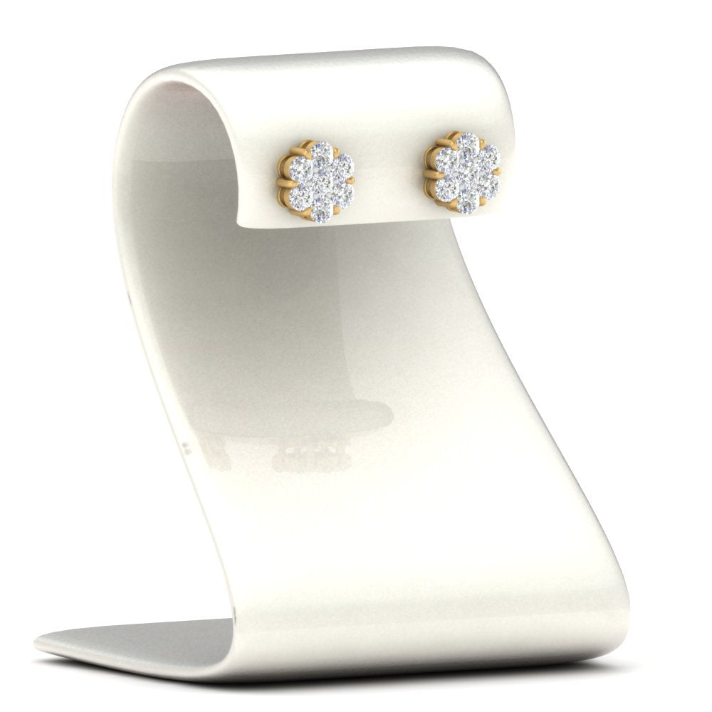 0.75 Carat 7 Stone Flower Diamond Earring Fascinating Diamonds