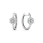 Flower Small 2 Tone Hoop Huggie Earrings Fascinating Diamonds