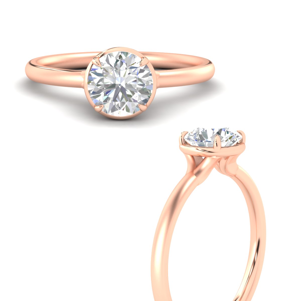 Flush Collet Solitaire Engagement Ring Fascinating Diamonds