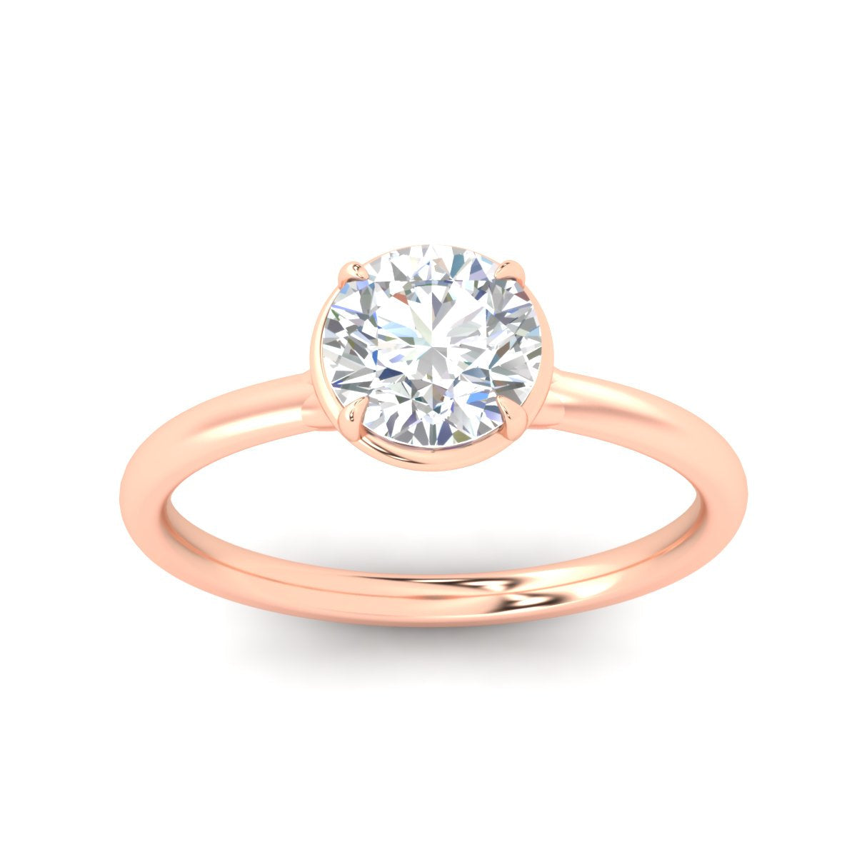 Flush Collet Solitaire Engagement Ring Fascinating Diamonds