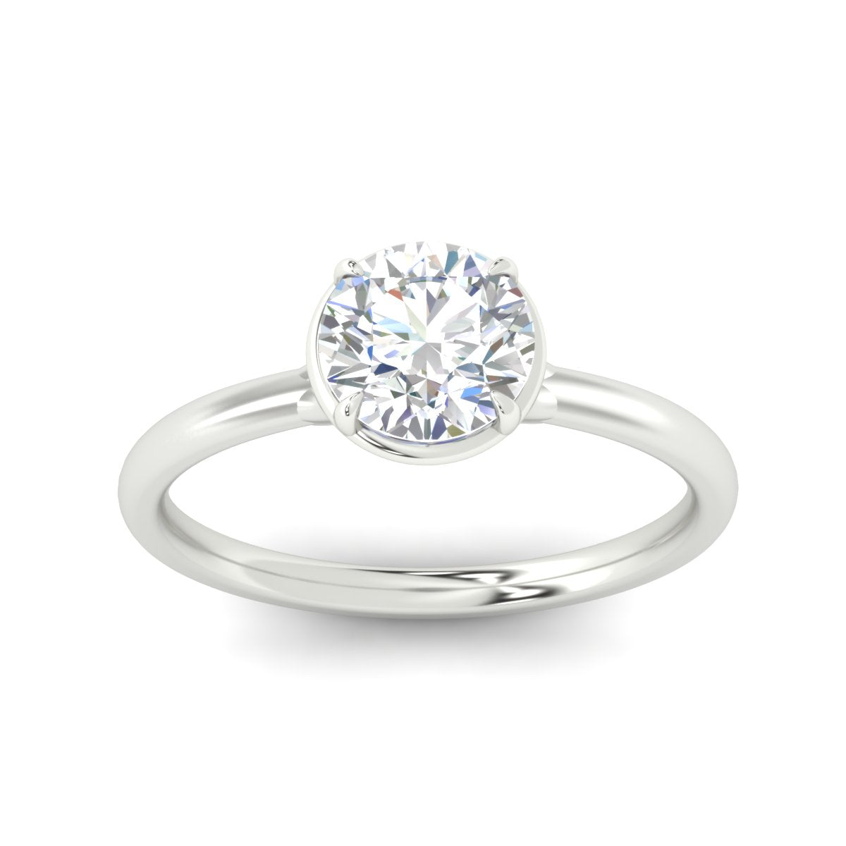 Flush Collet Solitaire Engagement Ring Fascinating Diamonds