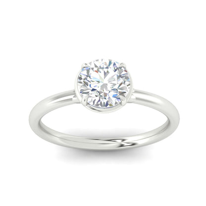 Flush Collet Solitaire Engagement Ring Fascinating Diamonds