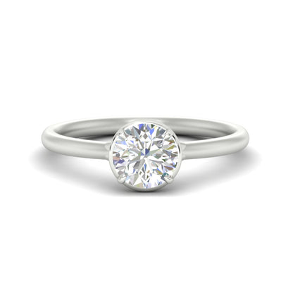 Flush Collet Solitaire Engagement Ring Fascinating Diamonds