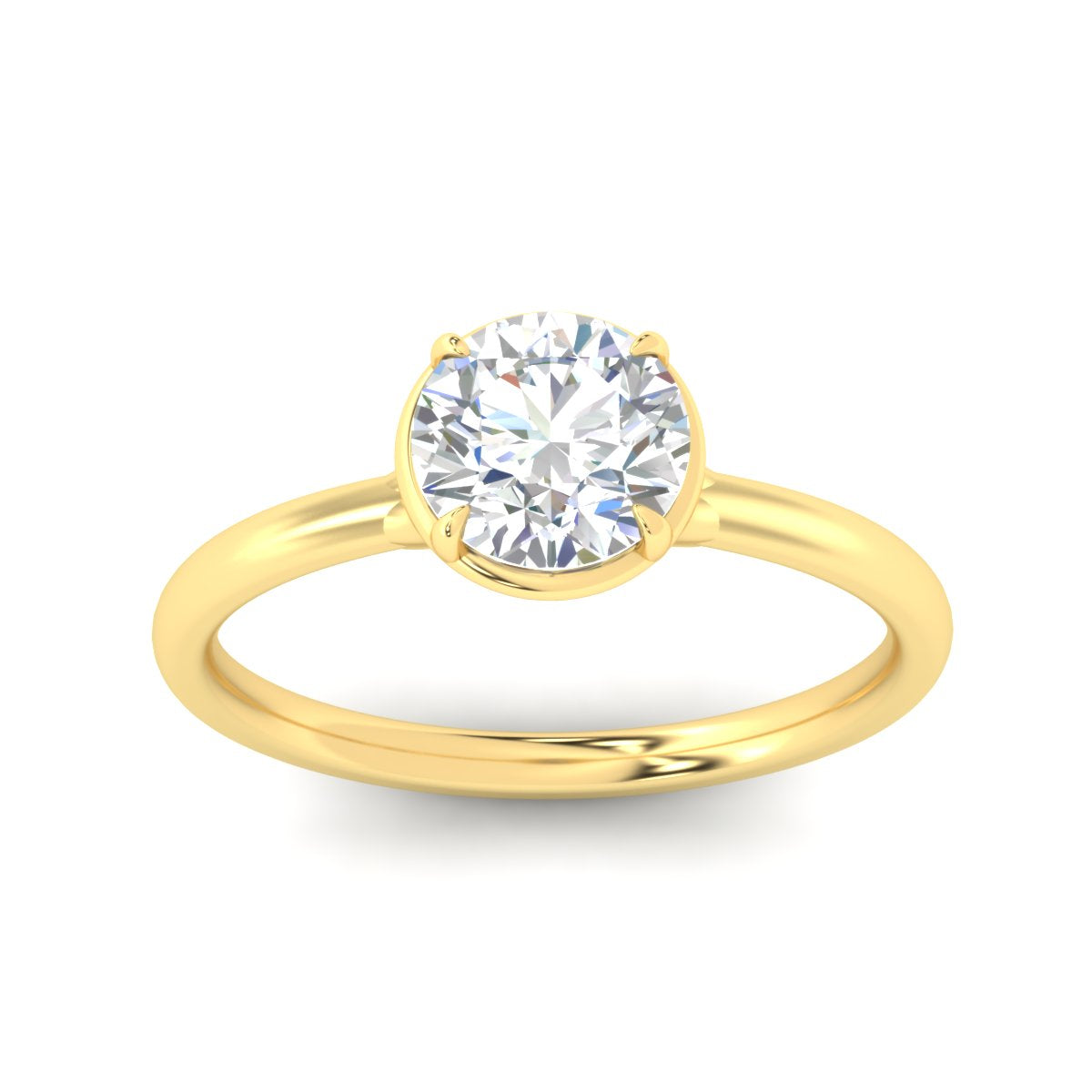 Flush Collet Solitaire Engagement Ring Fascinating Diamonds