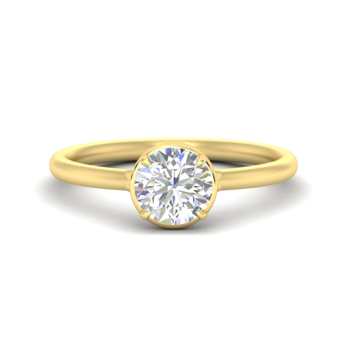 Flush Collet Solitaire Engagement Ring Fascinating Diamonds