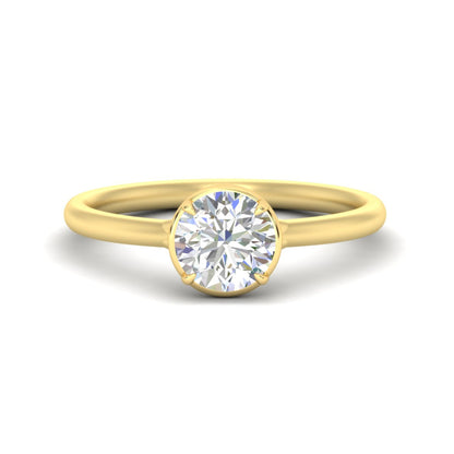 Flush Collet Solitaire Engagement Ring Fascinating Diamonds