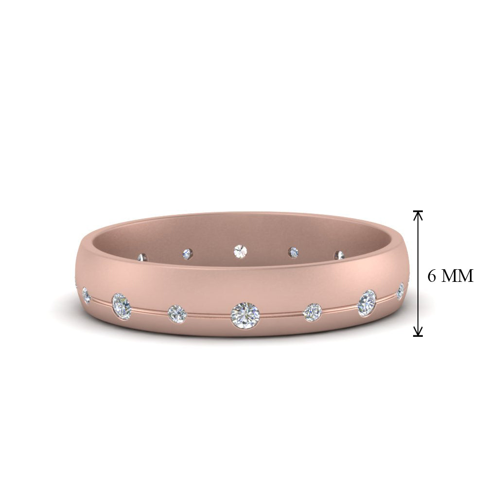 Flush Set Diamond Wedding Band Fascinating Diamonds