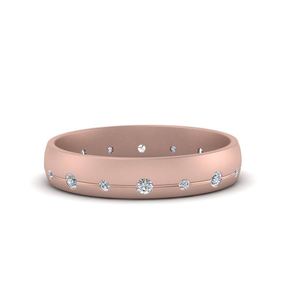 Flush Set Diamond Wedding Band Fascinating Diamonds