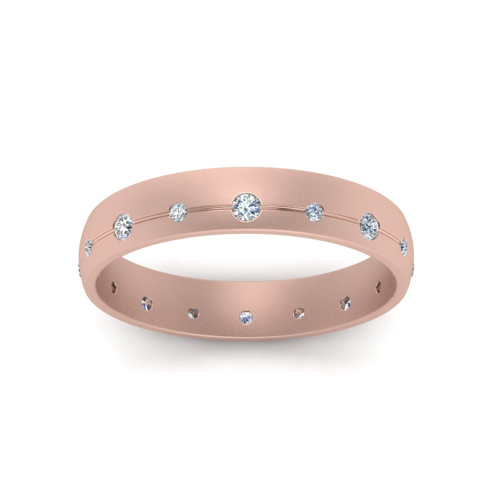 Flush Set Diamond Wedding Band Fascinating Diamonds