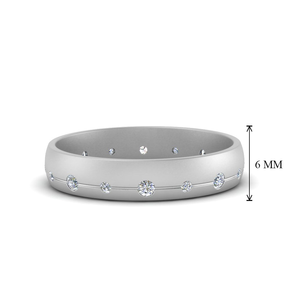Flush Set Diamond Wedding Band Fascinating Diamonds